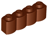 Brick, Modified 1 x 4 with Log Profile