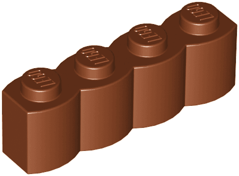 Brick, Modified 1 x 4 with Log Profile