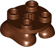 Legs with Plate Round 2 x 2 and Axle Hole - 2 Feet