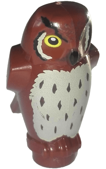 Owl, Angular Features with Black Beak, Yellow Eyes, and Tan Chest Feathers Pattern (HP Pigwidgeon)
