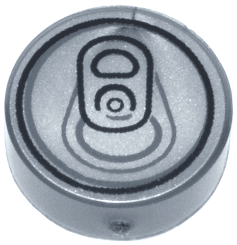 Tile, Round 1 x 1 with Soda Pop Can Top with Pull Tab Pattern