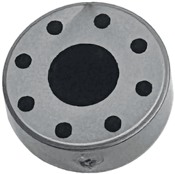 Tile, Round 1 x 1 with Black Center Circle and 8 Dots Pattern