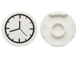 Tile, Round 2 x 2 with Bottom Stud Holder with Clock Pattern