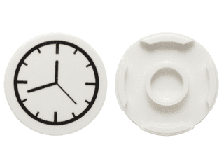 Tile, Round 2 x 2 with Bottom Stud Holder with Clock Pattern