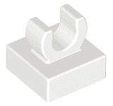 Tile, Modified 1 x 1 with Open O Clip