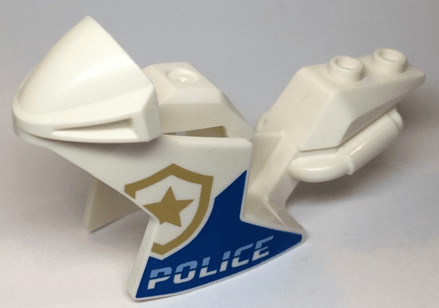 Motorcycle Fairing, Racing (Sport) Bike with Gold Shield with Star and 'POLICE' Pattern on Both Sides