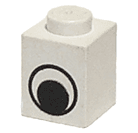 Brick 1 x 1 with Black and White Eye without Pupil Pattern