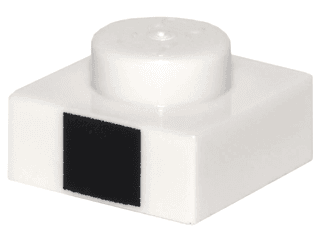 Plate 1 x 1 with Black Square Pattern
