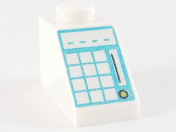Slope 45 2 x 1 with Light Aqua Keypad on Medium Azure Background Pattern