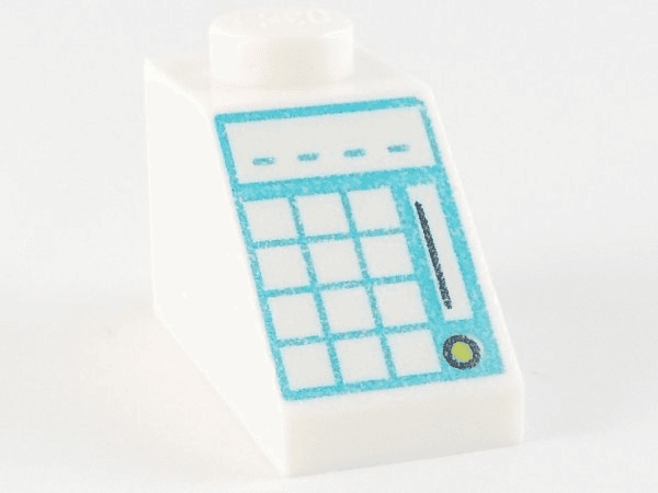 Slope 45 2 x 1 with Light Aqua Keypad on Medium Azure Background Pattern