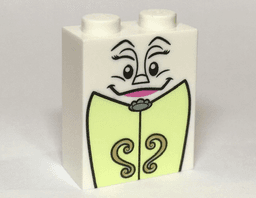 Brick 1 x 2 x 2 with Inside Stud Holder with Wardrobe Doors and Face Pattern