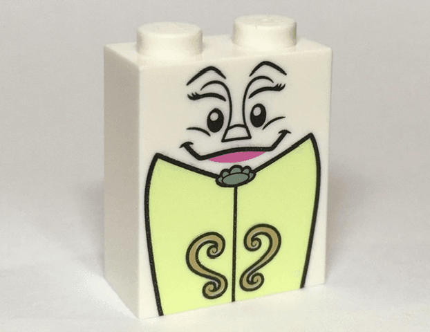 Brick 1 x 2 x 2 with Inside Stud Holder with Wardrobe Doors and Face Pattern