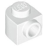 Brick, Round 1 x 1 x 2/3 Half Circle Extended with Stud on Side