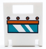 Container, Box 2 x 2 x 2 Door with Slot with Oven Window with Dark Turquoise Glass, Orange Handle and Knobs Pattern (Sticker) - Set 41428