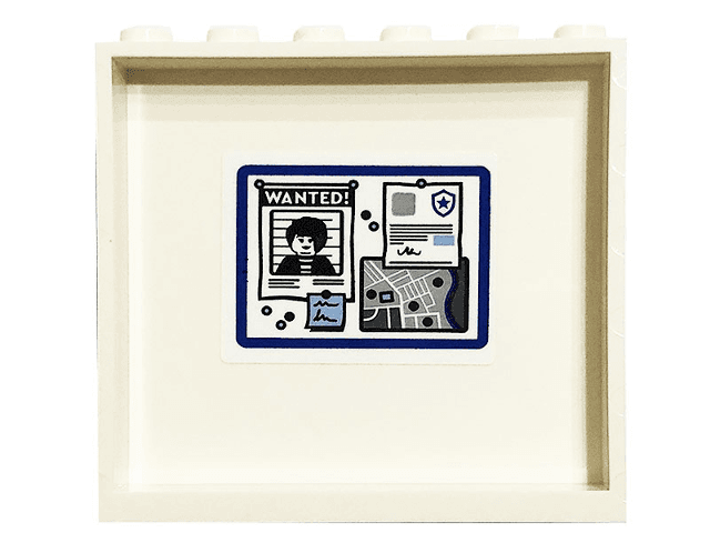 Panel 1 x 6 x 5 with Notice Board with Map, Notes and 'WANTED' Poster Pattern on Inside (Sticker) - Set 60316