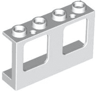 Window 1 x 4 x 2 Plane, Single Top Hole and Single Bottom Hole for Glass