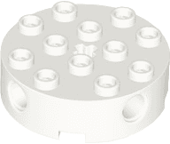 Brick, Round 4 x 4 with 4 Side Pin Holes and Center Axle Hole