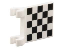 Flag 2 x 2 Square with Flared Edge with Checkered Pattern on Both Sides, Black Corners