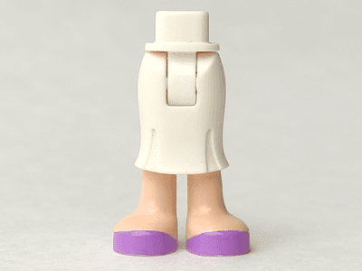 Mini Doll Hips and Skirt Long, Light Nougat Legs and Medium Lavender Shoes Pattern - Thick Hinge