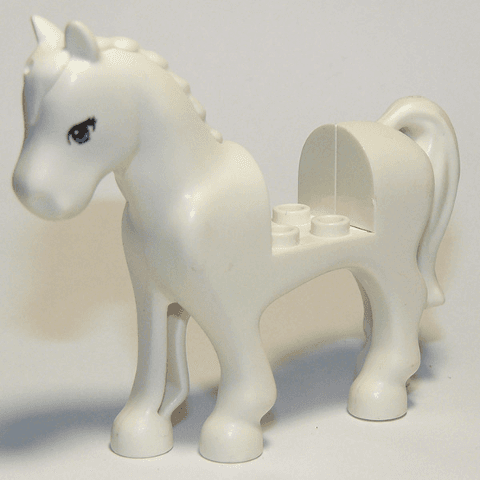 Horse, Mini Doll Style with 2 x 2 Cutout with Bright Light Blue Eyes and 3 Black Eyelashes Pattern