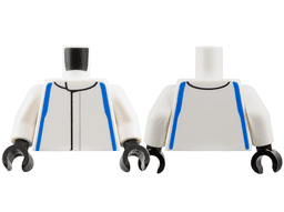 Torso Racing Suit with Blue Sides Pattern / White Arms / Black Hands