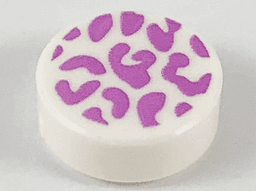 Tile, Round 1 x 1 with Medium Lavender Splotches Pattern