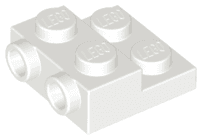 Plate, Modified 2 x 2 x 2/3 with 2 Studs on Side - Solid Bottom Tube