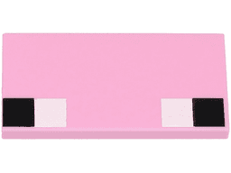Tile 2 x 4 with Large White and Black Squares Pattern (Minecraft Baby Pig Eyes)