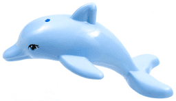 Dolphin, Mini Doll Style, Jumping with Bottom Axle Holder with Medium Azure Eyes with Double Eyelashes Pattern