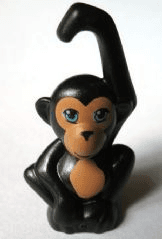 Ape, Mini Doll Style, Baby with Medium Azure Eyes, Black Nose, Nougat Face and Stomach Pattern