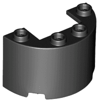 Cylinder Half 2 x 4 x 2 with 1 x 2 Cutout