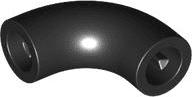 Brick, Round Tube 1 x 1 d. 90 degrees Elbow Macaroni - No Stud - Type 2 - Axle Hole