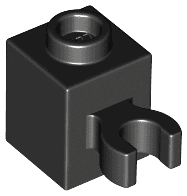 Brick, Modified 1 x 1 with Open O Clip (Vertical Grip) - Hollow Stud