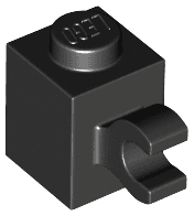 Brick, Modified 1 x 1 with Clip (Horizontal Grip)
