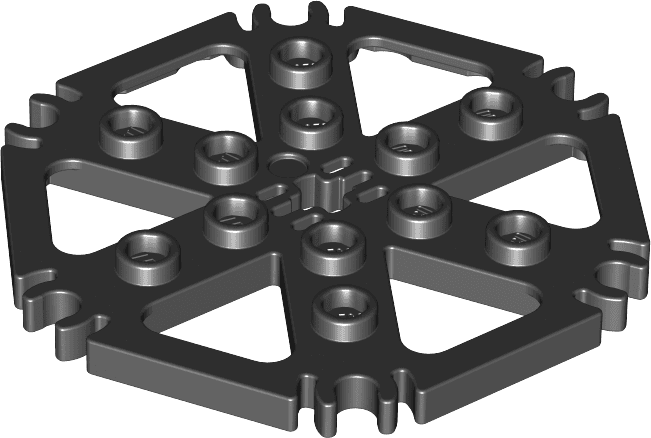 Technic, Plate Rotor 6 Blade with Clip Ends Connected (Water Wheel) - Hollow Studs