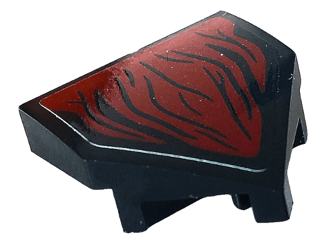 Wedge 2 x 2 x 2/3 Pointed with Dark Red Skin and Black Lines Pattern (Sticker) - Set 76154