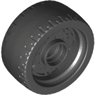 Wheel 24 x 12 with Pin Hole with Molded Black Hard Rubber Tire Pattern