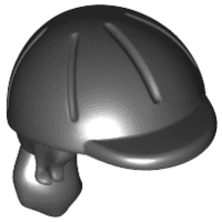 Mini Doll, Hair Combo, Hair with Hat, Long Ponytail, Side Bangs, Hole in Back with Molded Black Horse Riding Helmet Pattern