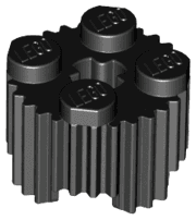 Brick, Round 2 x 2 with Axle Hole and Grille / Fluted Profile
