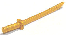 Minifigure, Weapon Sword, Shamshir / Katana (Square Guard) with Capped Pommel and Holes in Crossguard and Blade
