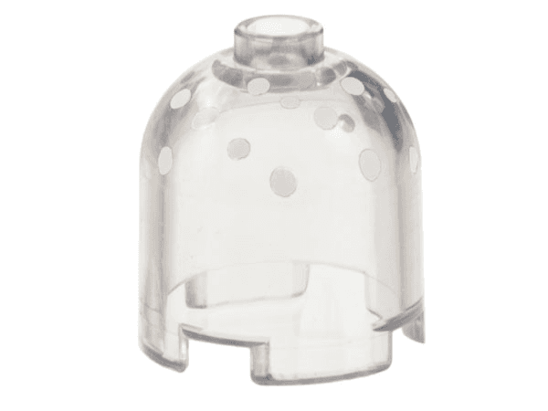 Brick, Round 2 x 2 x 1 2/3 Dome Top with White Snow Spots Pattern