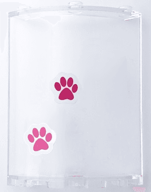 Cylinder Quarter 4 x 4 x 6 with Dark Pink Paw Prints Pattern Model Left Side (Stickers) - Set 41691