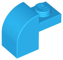 Slope, Curved 2 x 1 x 1 1/3 with Recessed Stud