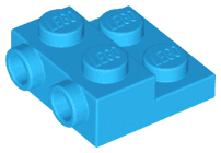 Plate, Modified 2 x 2 x 2/3 with 2 Studs on Side - Solid Bottom Tube