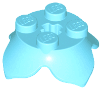 Plant Leaves 2 x 2 with 4 Petals and Axle Hole
