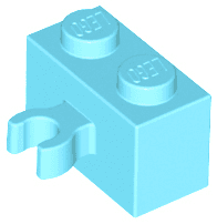 Brick, Modified 1 x 2 with Open O Clip Thick (Vertical Grip)