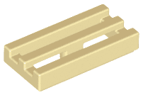 Tile, Modified 1 x 2 Grille with Bottom Groove