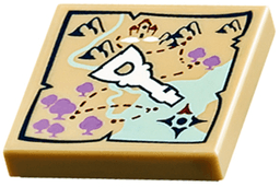 Tile 2 x 2 with Map and Elven Key Pattern