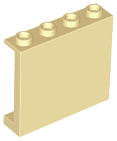Panel 1 x 4 x 3 with Side Supports - Hollow Studs