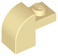 Slope, Curved 2 x 1 x 1 1/3 with Recessed Stud